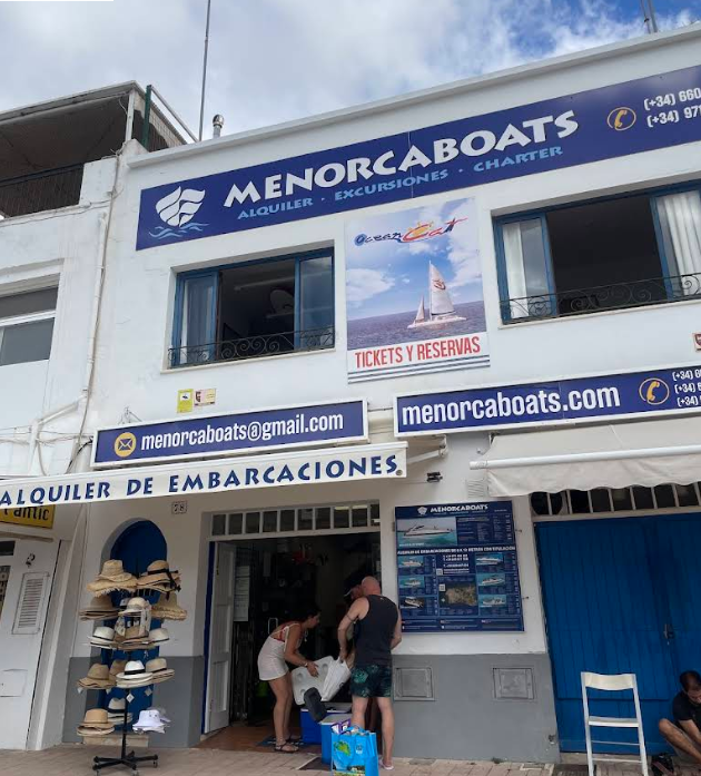Menorcaboats storefront at Ciutadella harbour