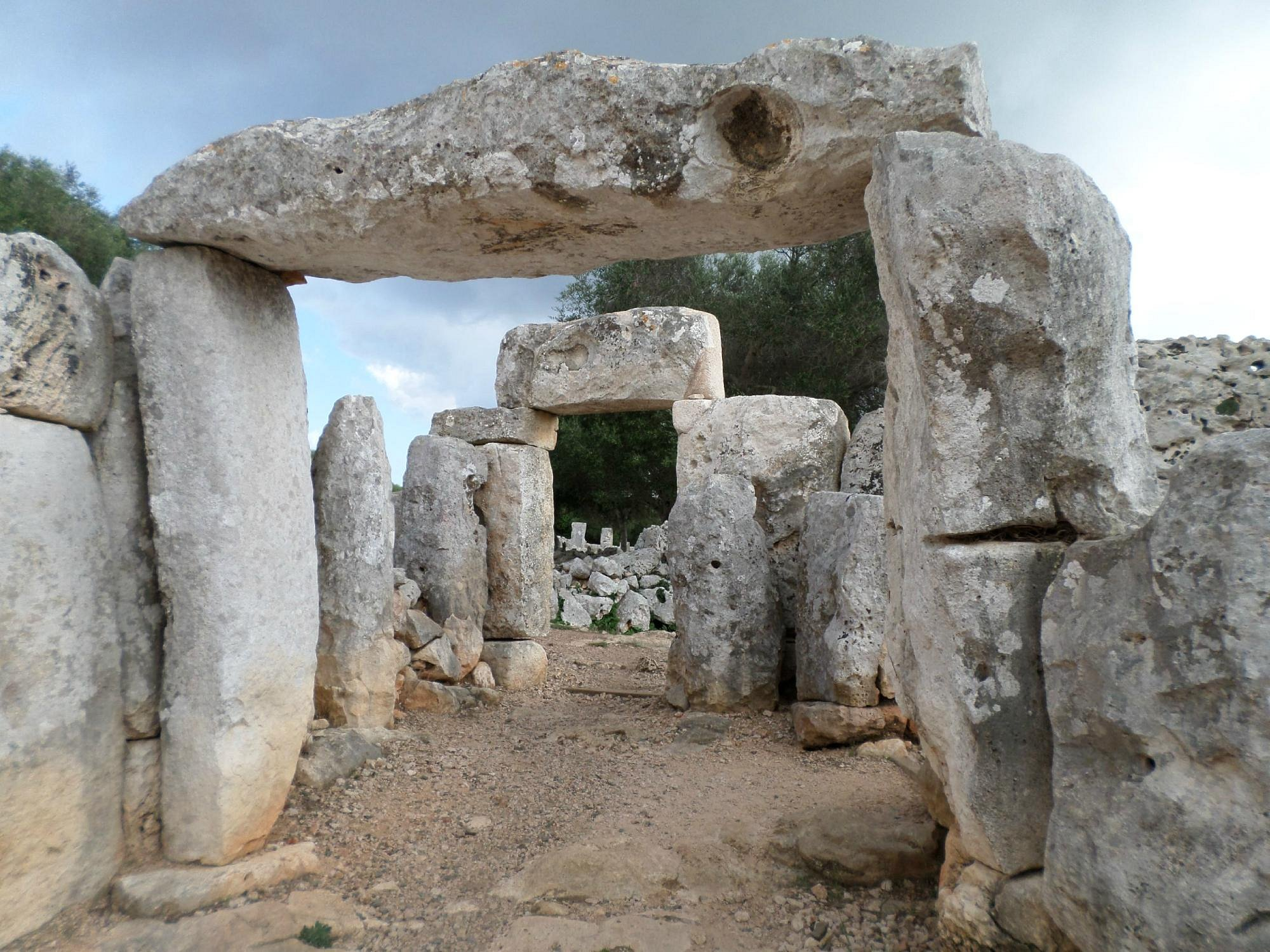 Stone doorway among the ruins of Torre d'en Galmés