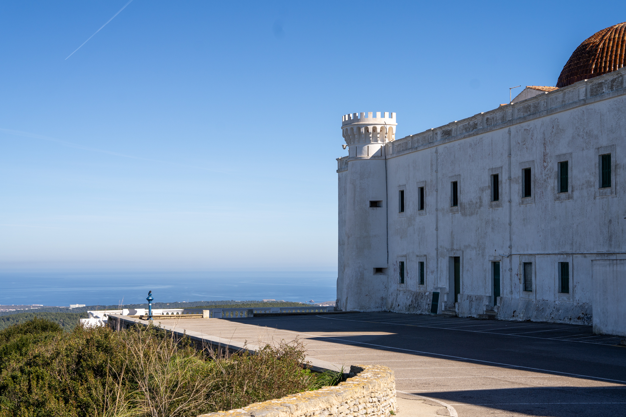 The Mount Toro sanctuary building overlooking the coast